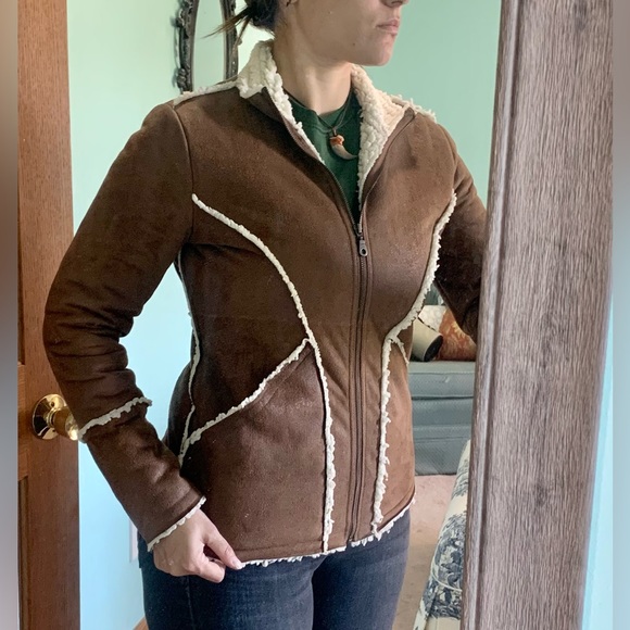 Faux suede Sherpa-lined Jacket - Picture 4 of 4